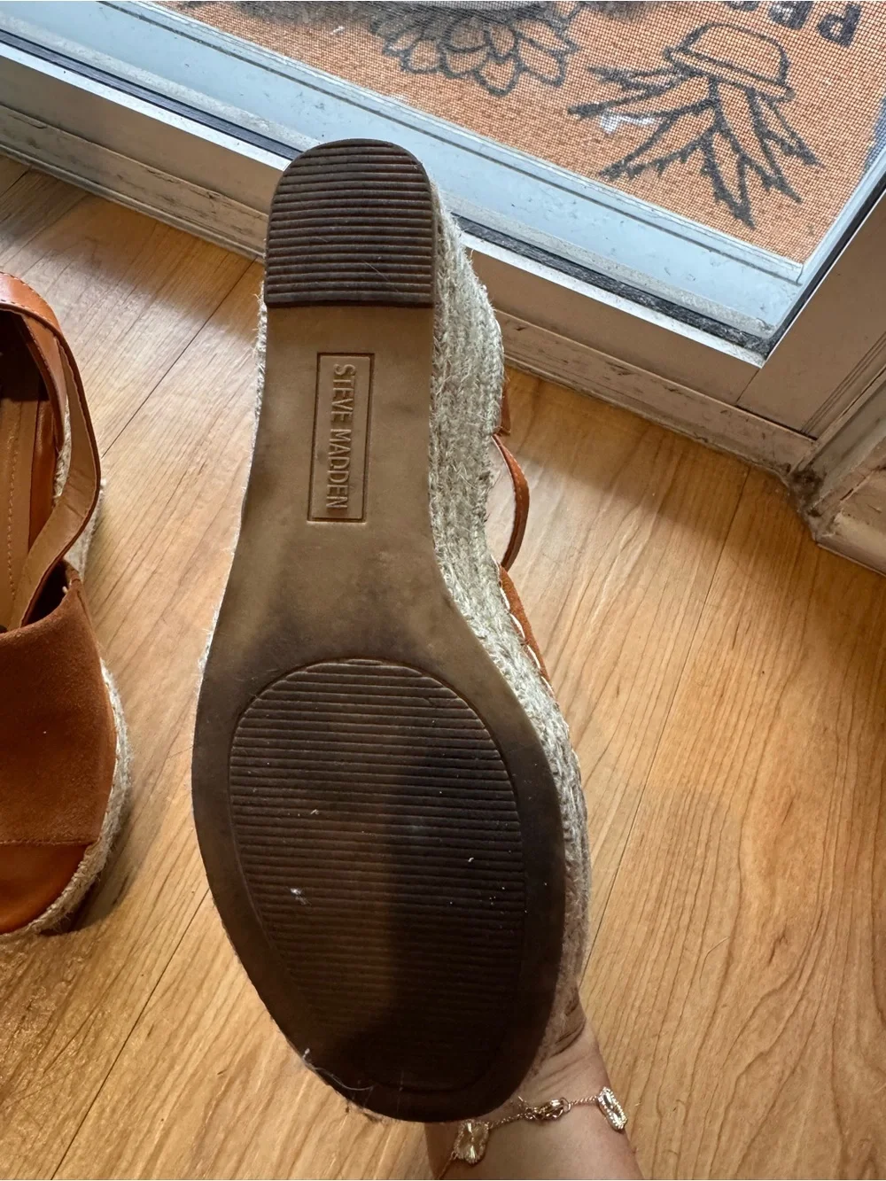 Steve Madden Brown Suede Espadrille Wedge Sandals with Ankle Strap
